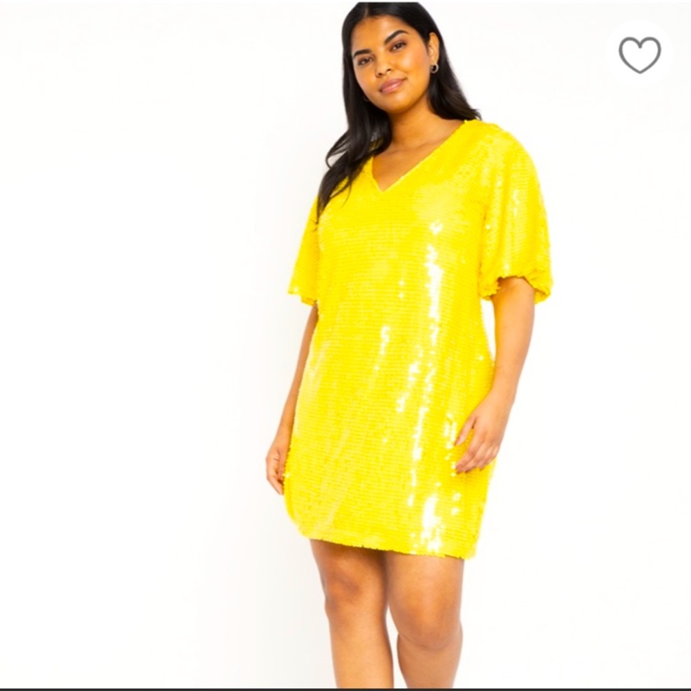 NWT Eloquii Citron Sequin Dress 28W